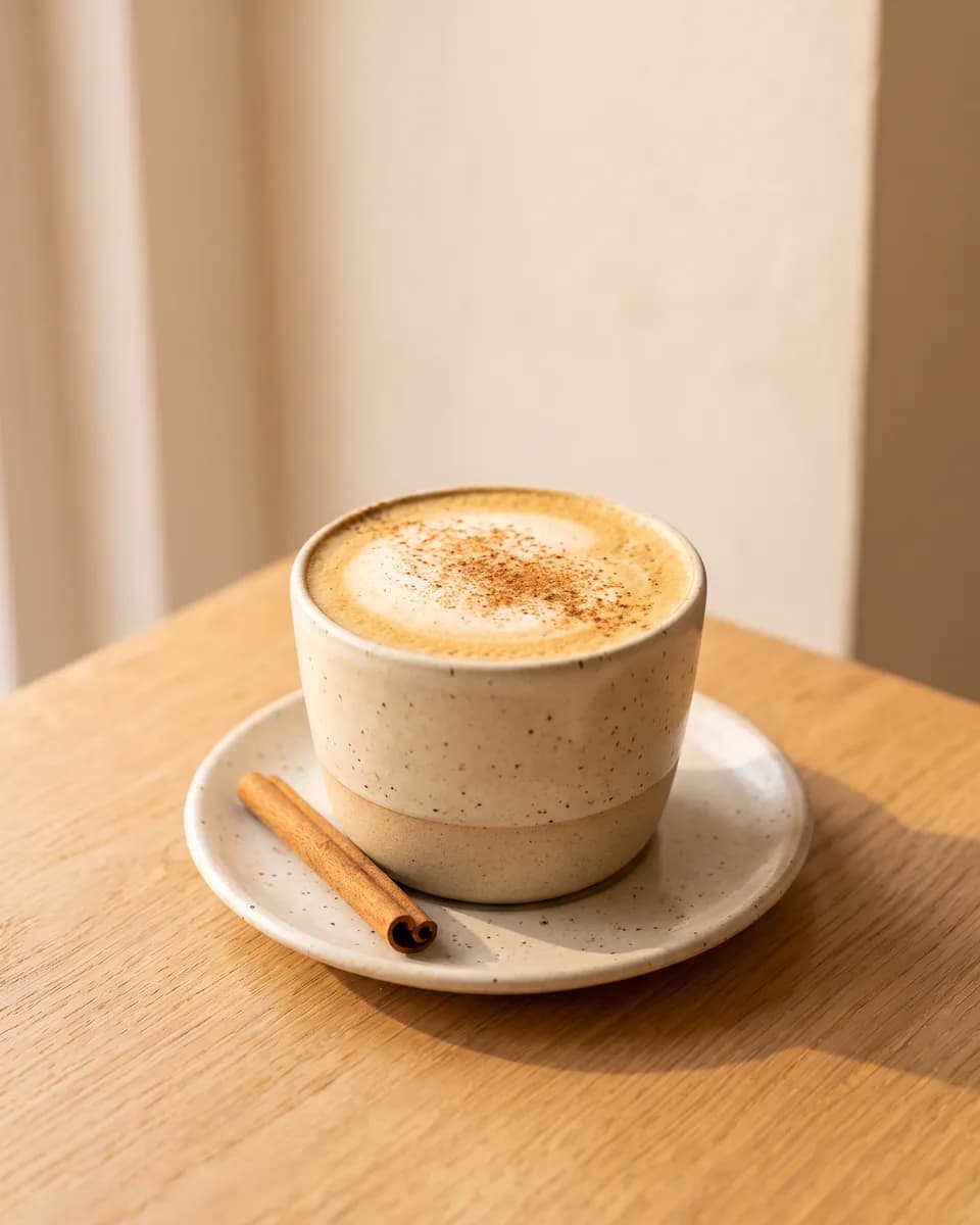 Pumpkin Spice Latte mit Zimtstange