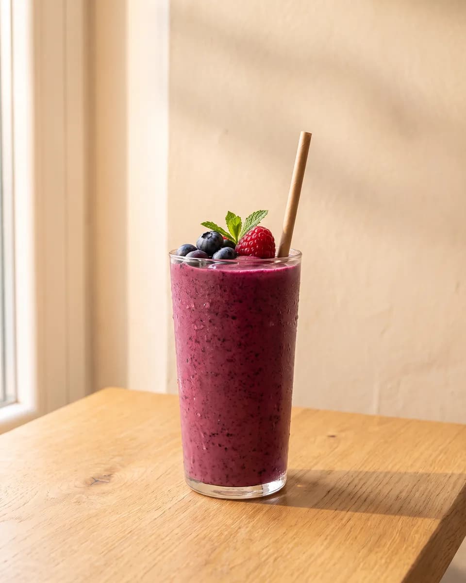 Wild-Berries-Smoothie im Glas