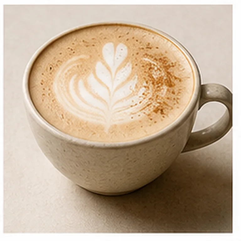 Saisonaler Flat White mit Latte Art